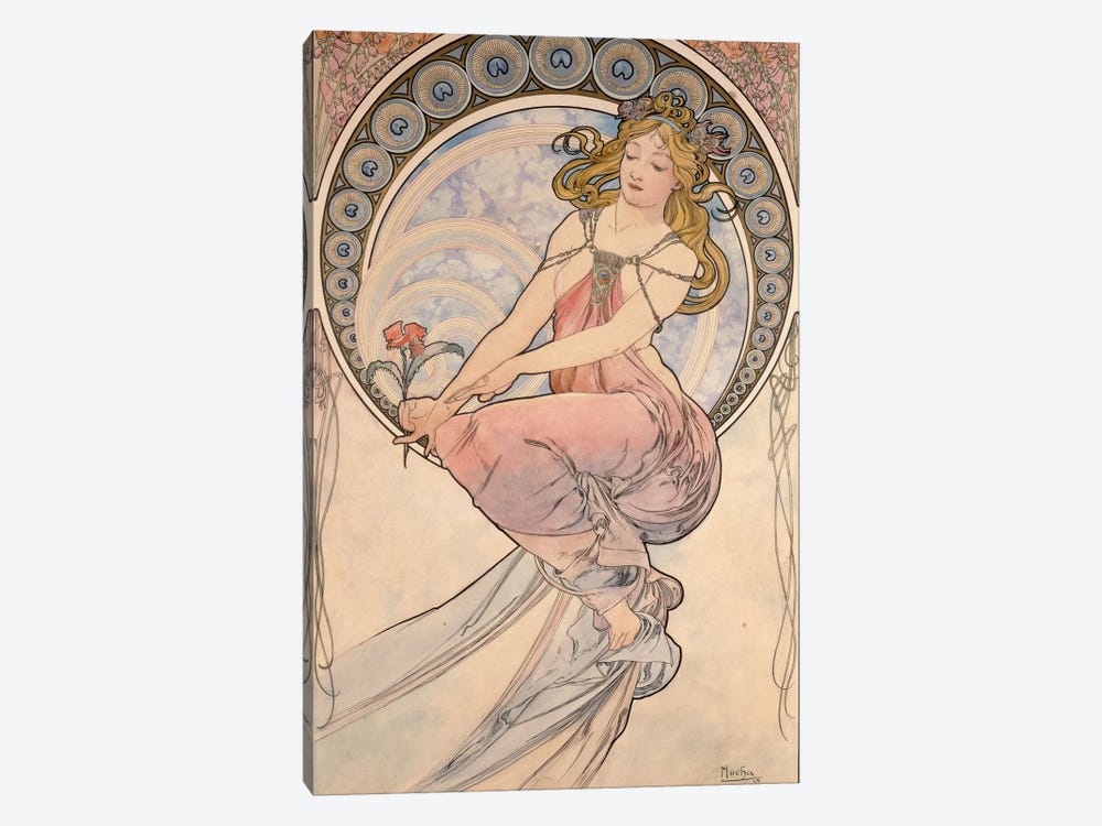 La Peinture, 1898 by Alphonse Mucha 1-piece Canvas Print
