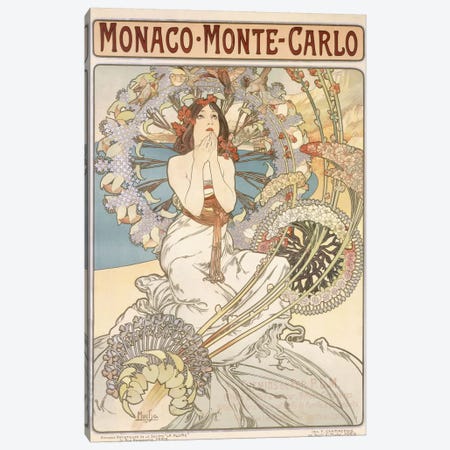 Monaco, Monte Carlo, 1897 Canvas Print #BMN6627} by Alphonse Mucha Canvas Wall Art