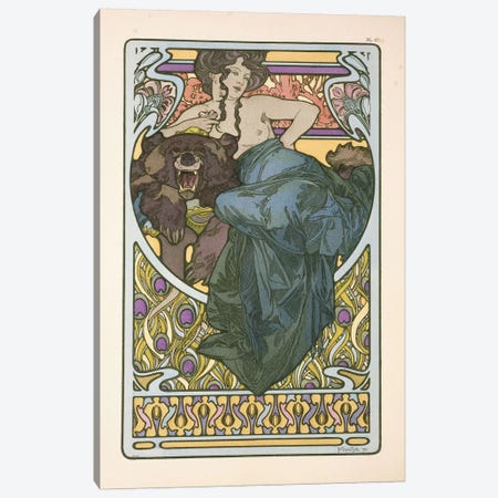 Plate 47 From Documents Decoratifs Canvas Print #BMN6628} by Alphonse Mucha Canvas Print