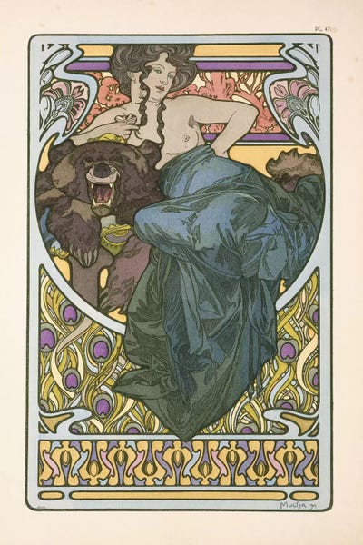 Art Nouveau: Plate 47 From Documents Decoratifs by Alphonse Mucha