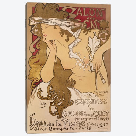 Salon des Cent, 1896 Canvas Print #BMN6630} by Alphonse Mucha Canvas Artwork