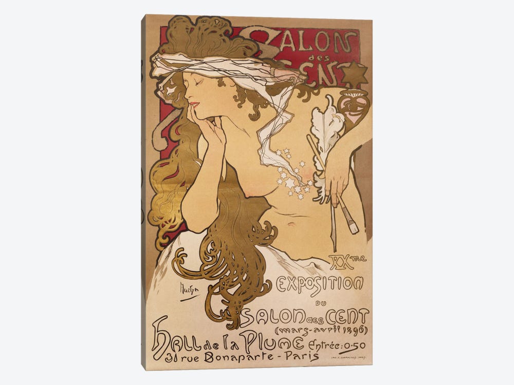 Salon des Cent, 1896 by Alphonse Mucha 1-piece Canvas Wall Art