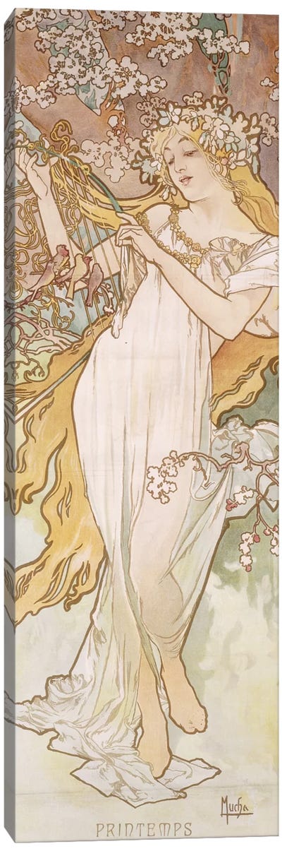 Spring (Printemps), c.1896 Canvas Art Print - Alphonse Mucha