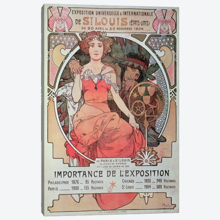 1904 World Fair (St. Louis, United States) Advertisement Canvas Print #BMN6634} by Alphonse Mucha Art Print