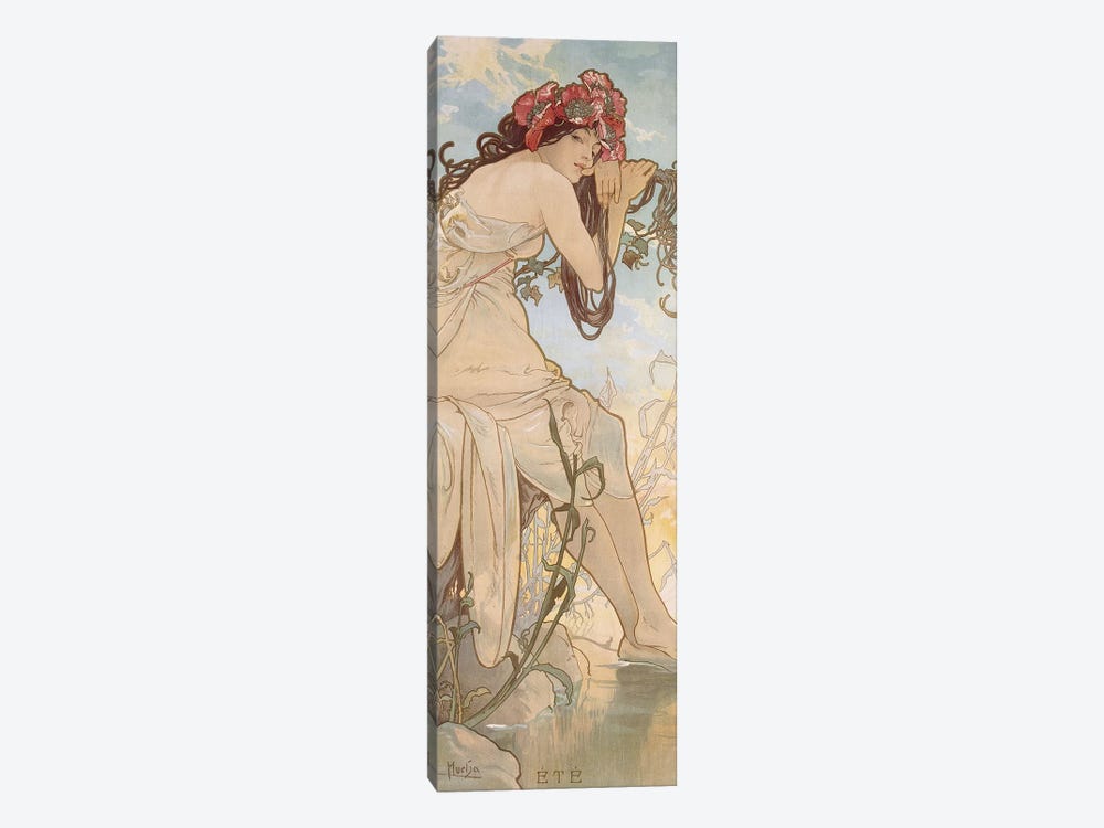 Summer (Ete), c.1896 by Alphonse Mucha 1-piece Canvas Art Print