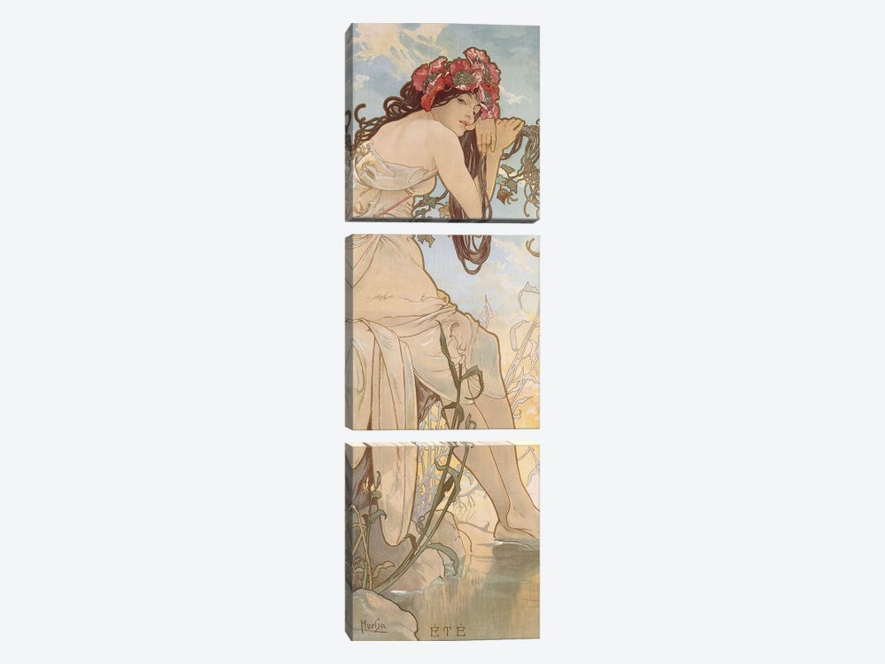 Summer (Ete), c.1896 by Alphonse Mucha 3-piece Art Print
