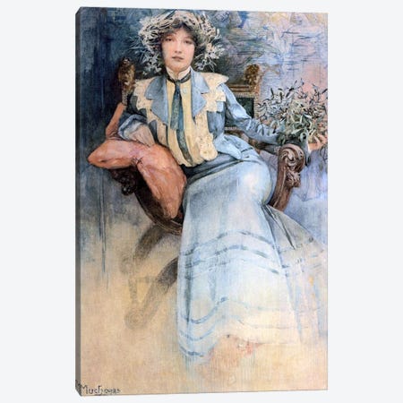 The Artist's Wife, 1903 Canvas Print #BMN6636} by Alphonse Mucha Canvas Art Print