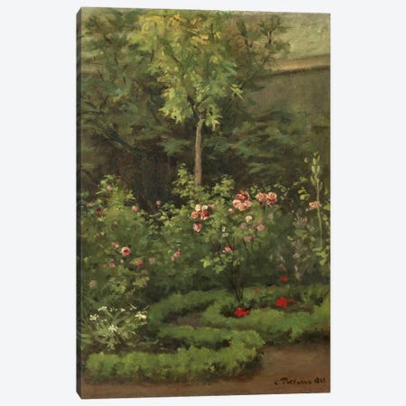 A Rose Garden, 1862 Canvas Print #BMN6640} by Camille Pissarro Art Print