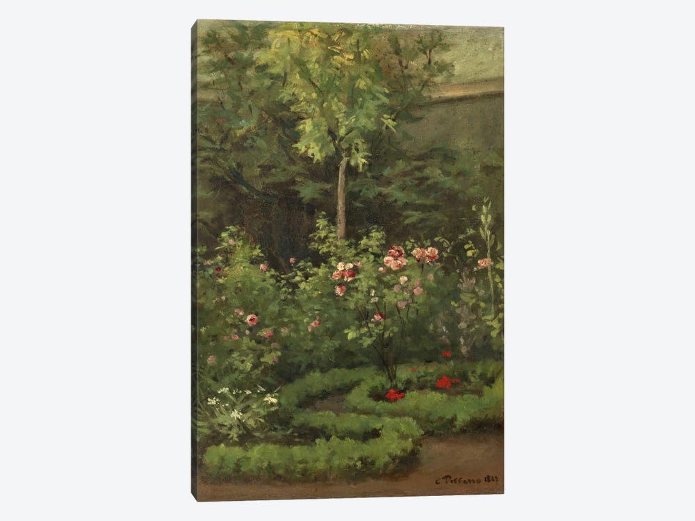 A Rose Garden, 1862 by Camille Pissarro 1-piece Canvas Art Print