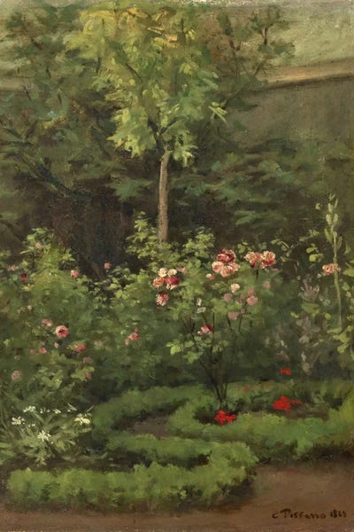 Camille Pissarro: A Rose Garden, 1862 by Camille Pissarro