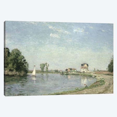 At The River's Edge, 1871 Canvas Print #BMN6642} by Camille Pissarro Art Print