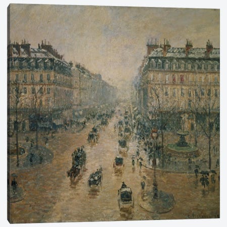 Avenue de l'Opera, Paris, 1898 Canvas Print #BMN6643} by Camille Pissarro Canvas Art Print