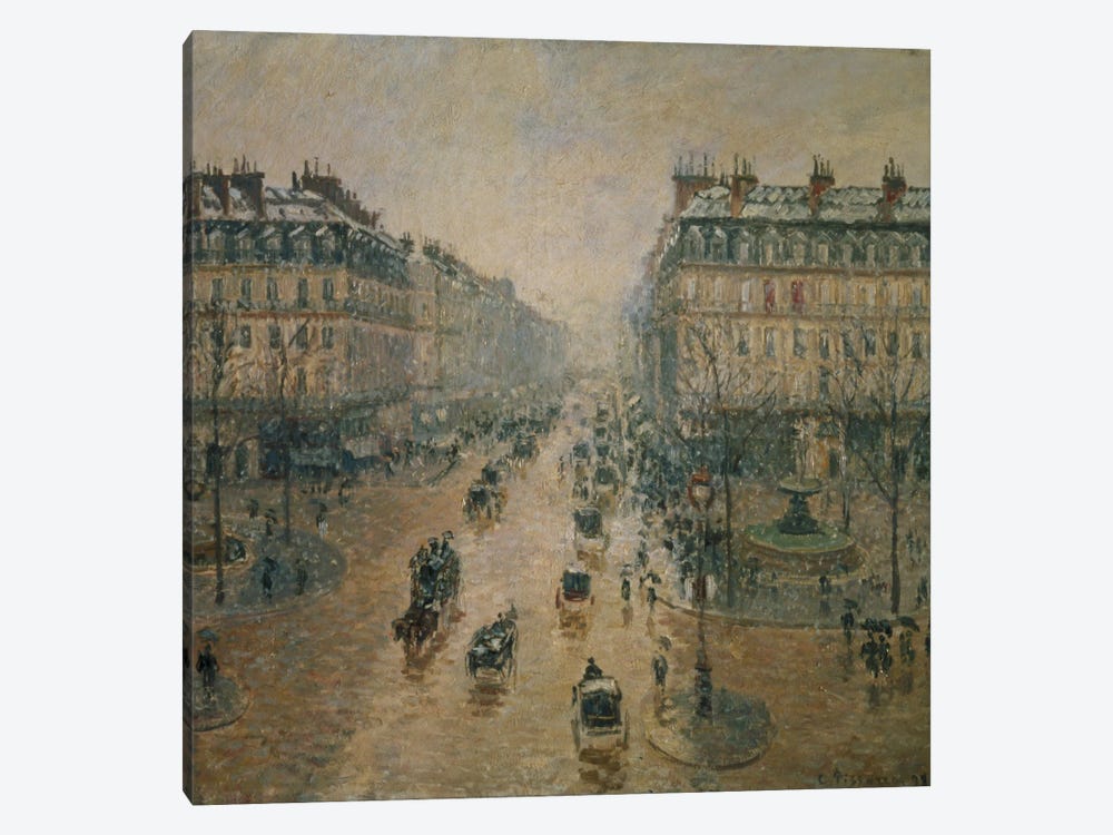 Avenue de l'Opera, Paris, 1898 by Camille Pissarro 1-piece Canvas Art