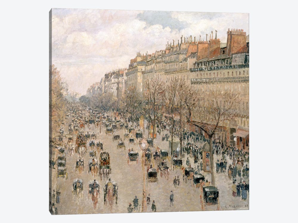Boulevard Montmartre, Afternoon, Sun, 1897 by Camille Pissarro 1-piece Canvas Artwork