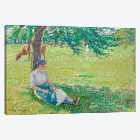 Cowgirl, Eragny, 1887 Canvas Print #BMN6648} by Camille Pissarro Art Print