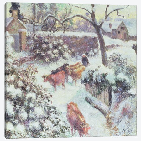 Effet de Neige a Montfoucault, 1882 Canvas Print #BMN6650} by Camille Pissarro Canvas Wall Art