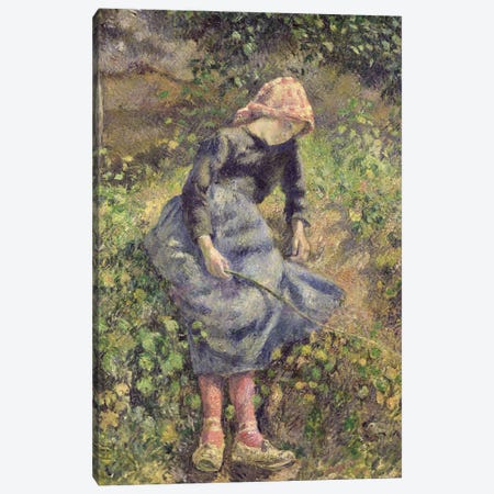 Girl With A Stick, 1881 Canvas Print #BMN6652} by Camille Pissarro Canvas Art
