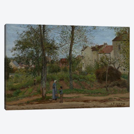 Houses At Bougival, 1870 Canvas Print #BMN6653} by Camille Pissarro Canvas Wall Art