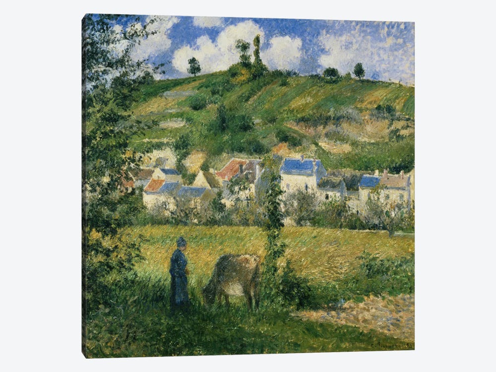 Landscape At Chaponval, 1880 by Camille Pissarro 1-piece Canvas Artwork