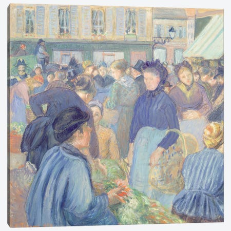Le Marche de Gisors, 1889 Canvas Print #BMN6658} by Camille Pissarro Canvas Artwork