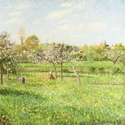 Morning, Spring, Grey Weather, Eragny, 1900 by Camille Pissarro art print