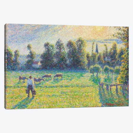 Pasture, Sunset, Eragny, 1890 Canvas Print #BMN6662} by Camille Pissarro Canvas Print