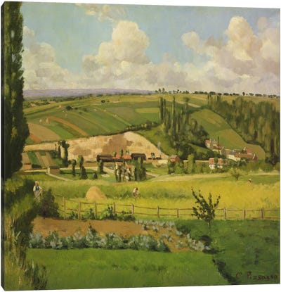Paysage aux Patis, Pontoise, 1868 Canvas Art Print - Camille Pissarro