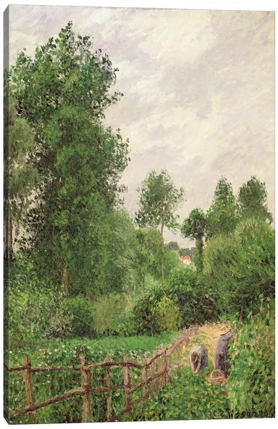 Paysage, Temps Gris a Eragny, 1899 Canvas Art Print - Countryside Art