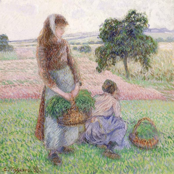 Camille Pissarro: Peasants Carrying Baskets, 1888 by Camille Pissarro