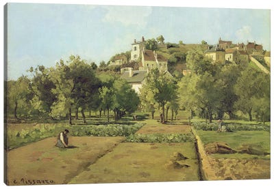 Pontoise (The Gardens Of Hermitage, Pontoise), 1867 Canvas Art Print - Camille Pissarro