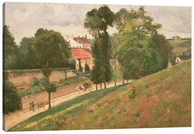 Route de Saint-Antoine a l'Hermitage, Pontoise, 1873 Canvas Art Print - Camille Pissarro