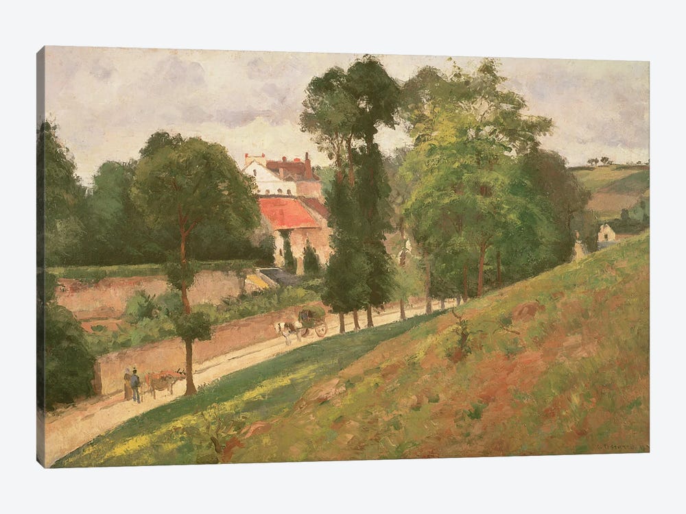 Route de Saint-Antoine a l'Hermitage, Pontoise, 1873 by Camille Pissarro 1-piece Art Print