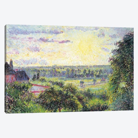 Sunset At Eragny, 1891 Canvas Print #BMN6677} by Camille Pissarro Canvas Print