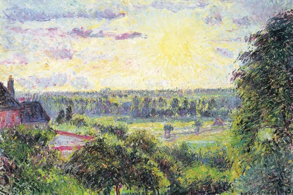 Camille Pissarro: Sunset At Eragny, 1891 by Camille Pissarro
