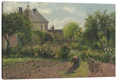 The Artist's Garden At Eragny, 1898 Canvas Art Print - Countryside Art