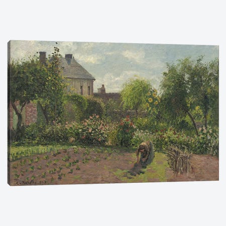 The Artist's Garden At Eragny, 1898 Canvas Print #BMN6679} by Camille Pissarro Canvas Artwork