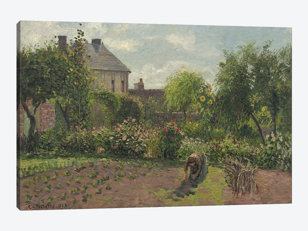 The Artist's Garden At Eragny, 1898 by Camille Pissarro 1-piece Canvas Art Print