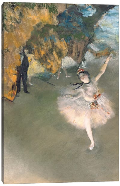 The Star, or Dancer on the stage, c.1876-77  Canvas Art Print - Edgar Degas