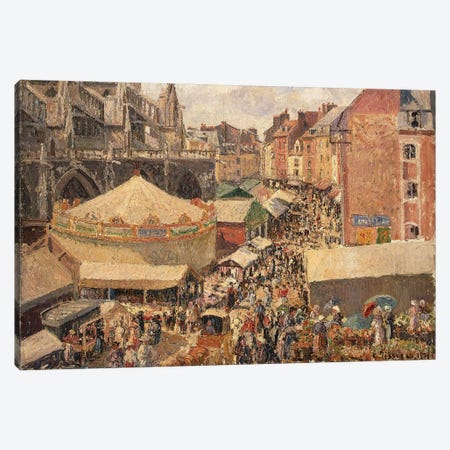 The Fair In Dippe, Sunny Morning, 1901 Canvas Print #BMN6686} by Camille Pissarro Canvas Art