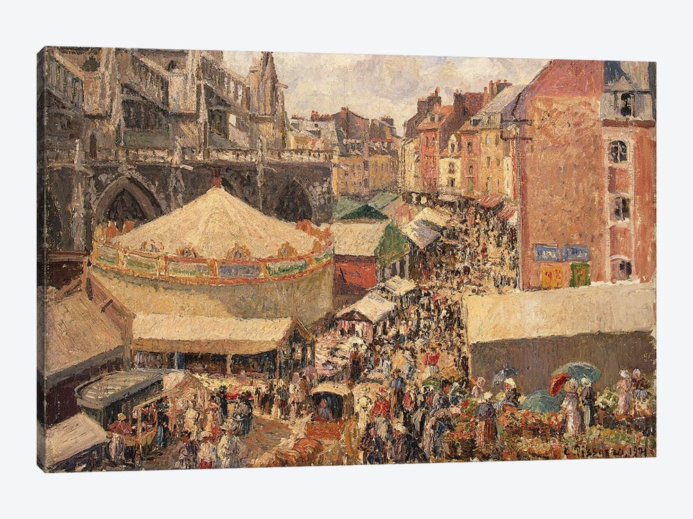 The Fair In Dippe, Sunny Morning, 1901 by Camille Pissarro 1-piece Canvas Print