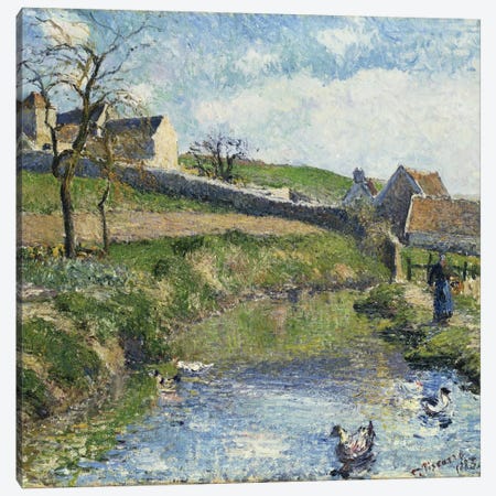 The Farm At Osny, 1883 Canvas Print #BMN6687} by Camille Pissarro Canvas Wall Art