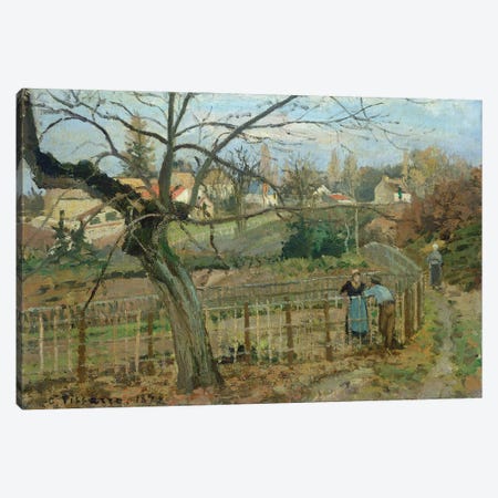 The Fence, 1872 Canvas Print #BMN6688} by Camille Pissarro Canvas Art Print