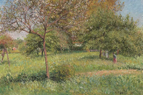 Camille Pissarro: The Great Walnut Tree, Morning, Eragny, 1901 by Camille Pissarro