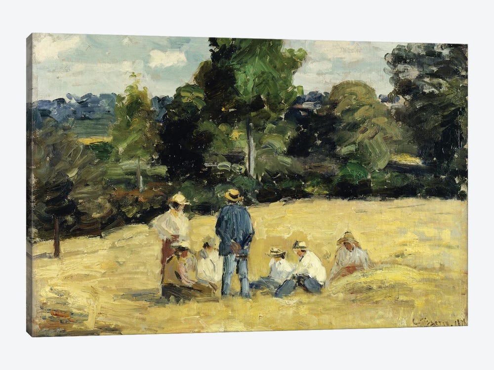 The Harvesters Rest, Montfoucault, 1875 by Camille Pissarro 1-piece Art Print