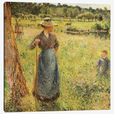 The Haymaker, 1884 Canvas Print #BMN6692} by Camille Pissarro Canvas Artwork