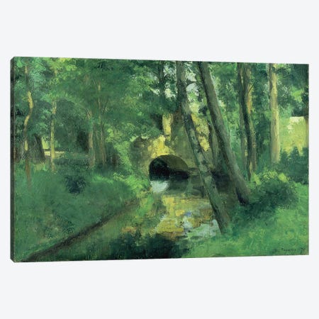 The Little Bridge, Pontoise, 1875 Canvas Print #BMN6694} by Camille Pissarro Canvas Art Print