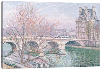 The Pont-Royal And The Pavillon de Flore, 1903 Canvas Art Print - Camille Pissarro