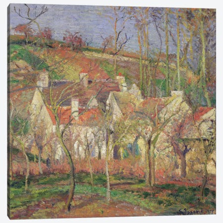 The Red Roofs (Corner Of A Village), Winter, 1877 Canvas Print #BMN6701} by Camille Pissarro Canvas Wall Art