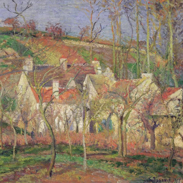 Camille Pissarro: The Red Roofs (Corner Of A Village), Winter, 1877 by Camille Pissarro