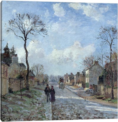 The Road To Louveciennes, 1872 Canvas Art Print - Camille Pissarro